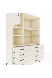 Kronos Dolap 7 Raflı 8 Çekmeceli Tek Kapaklı 132x59x195 Aytaşı-Aytaşı/Aytaşı