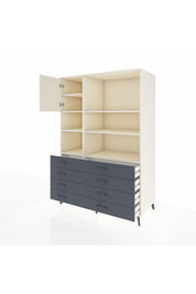 Kronos Dolap 7 Raflı 8 Çekmeceli Tek Kapaklı 132x59x195 Aytaşı-Aytaşı/Antrasit