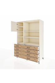 Kronos Dolap 7 Raflı 8 Çekmeceli Tek Kapaklı 132x59x195 Aytaşı-Aytaşı/Çam