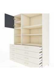 Kronos Dolap 7 Raflı 8 Çekmeceli Tek Kapaklı 132x59x195 Aytaşı-Antrasit/Aytaşı