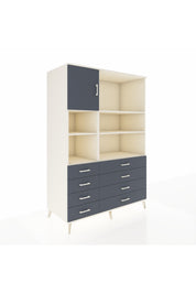 Kronos Dolap 7 Raflı 8 Çekmeceli Tek Kapaklı 132x59x195 Aytaşı-Antrasit/Antrasit