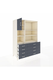 Kronos Dolap 7 Raflı 8 Çekmeceli Tek Kapaklı 132x59x195 Aytaşı-Antrasit/Antrasit