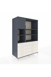 Kronos Dolap 7 Raflı 8 Çekmeceli Tek Kapaklı 132x59x195 Antrasit-Antrasit/Aytaşı