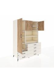 Kronos Dolap 8 Raflı 6 Çekmeceli 3 Kapaklı 132x59x195 Aytaşı-Çam/Aytaşı
