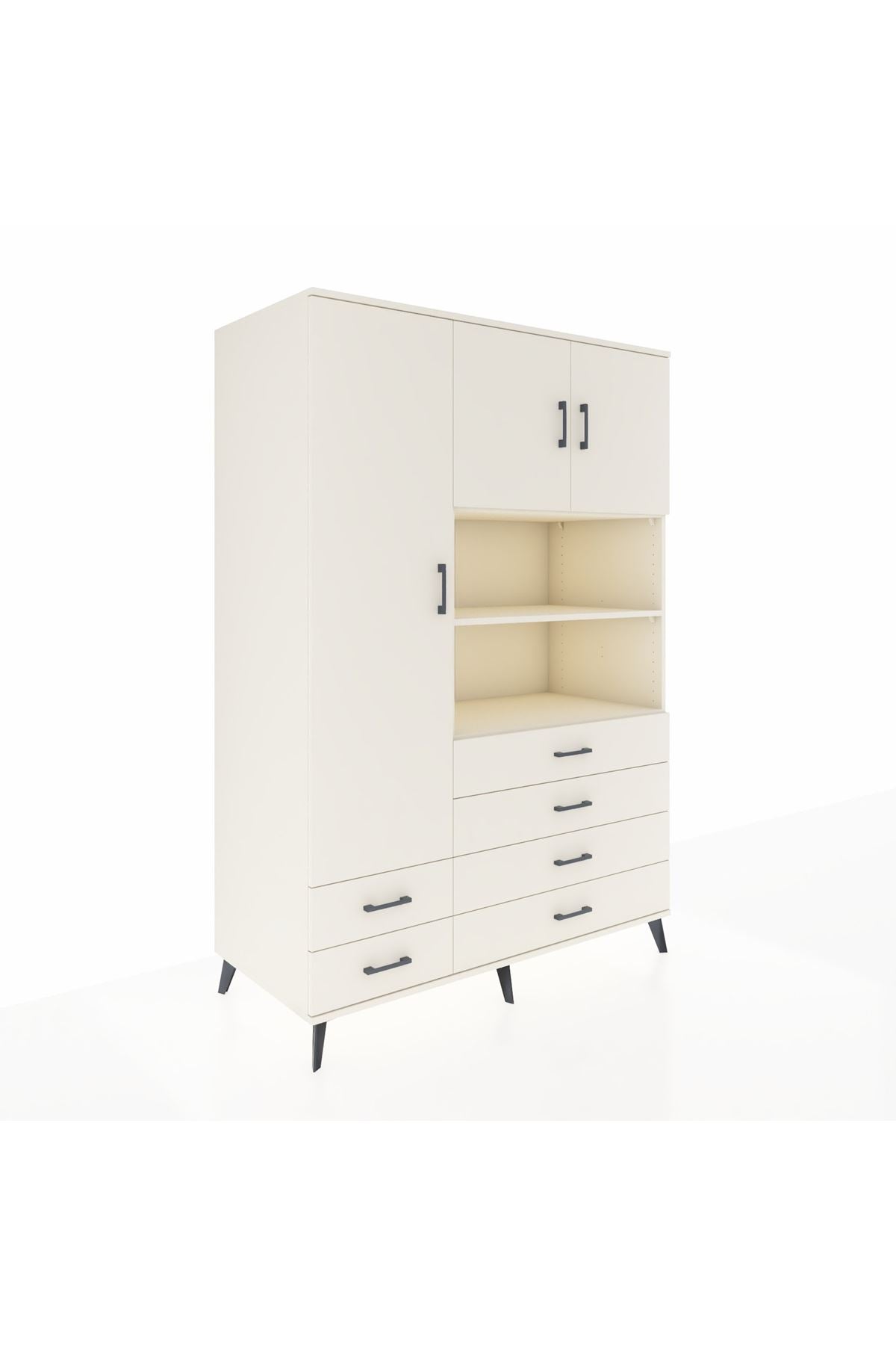 Kronos Dolap 8 Raflı 6 Çekmeceli 3 Kapaklı 132x59x195 Aytaşı-Aytaşı/Aytaşı