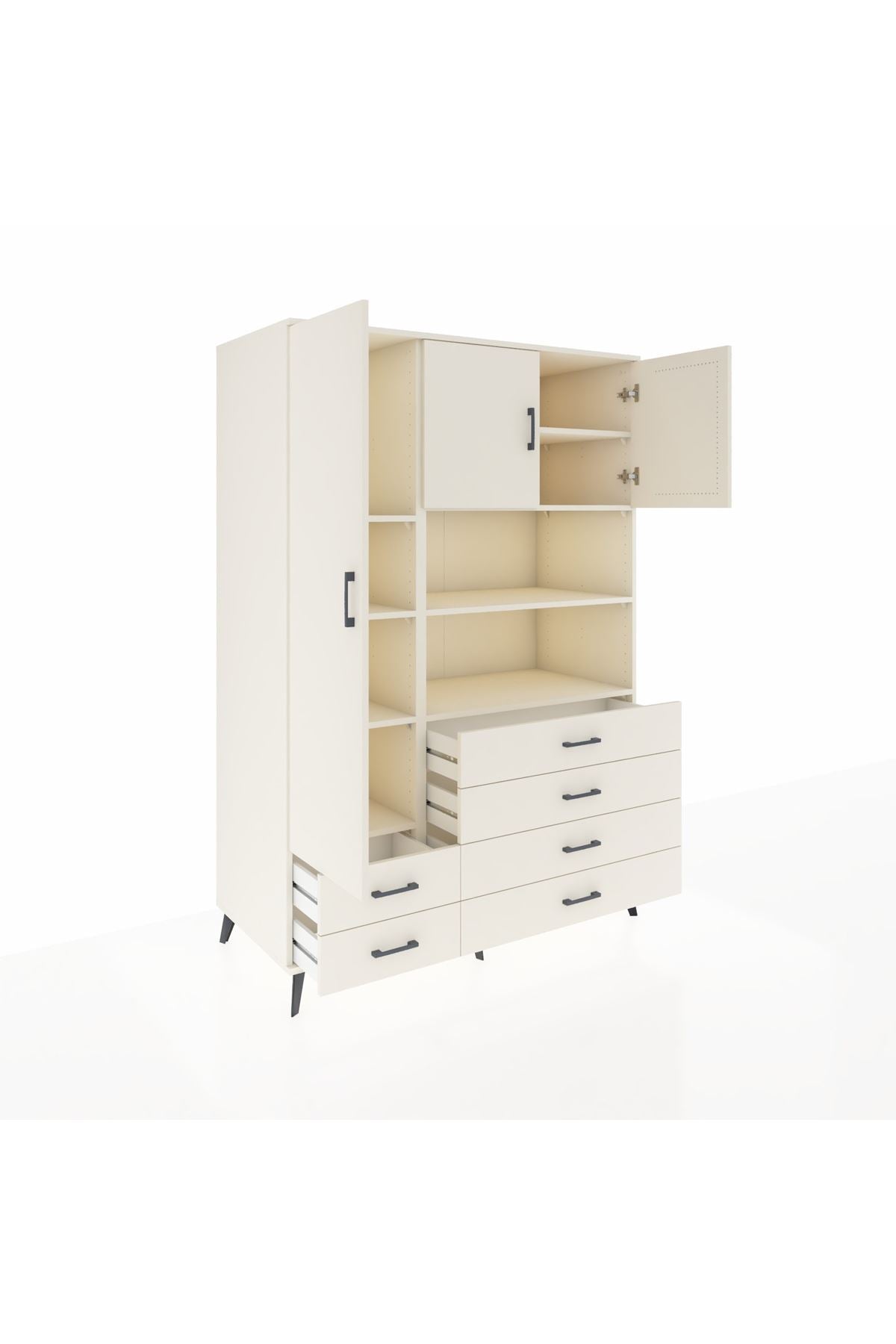 Kronos Dolap 8 Raflı 6 Çekmeceli 3 Kapaklı 132x59x195 Aytaşı-Aytaşı/Aytaşı