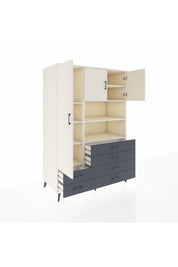 Kronos Dolap 8 Raflı 6 Çekmeceli 3 Kapaklı 132x59x195 Aytaşı-Aytaşı/Antrasit