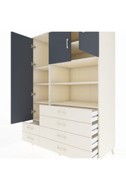 Kronos Dolap 8 Raflı 6 Çekmeceli 3 Kapaklı 132x59x195 Aytaşı-Antrasit/Aytaşı