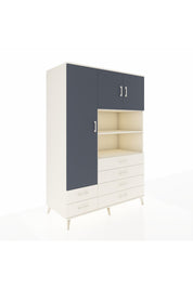 Kronos Dolap 8 Raflı 6 Çekmeceli 3 Kapaklı 132x59x195 Aytaşı-Antrasit/Aytaşı