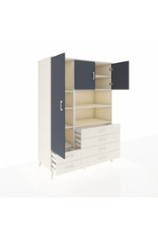 Kronos Dolap 8 Raflı 6 Çekmeceli 3 Kapaklı 132x59x195 Aytaşı-Antrasit/Aytaşı