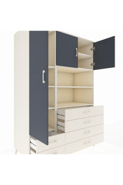 Kronos Dolap 8 Raflı 6 Çekmeceli 3 Kapaklı 132x59x195 Aytaşı-Antrasit/Aytaşı