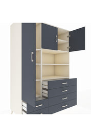 Kronos Dolap 8 Raflı 6 Çekmeceli 3 Kapaklı 132x59x195 Aytaşı-Antrasit/Antrasit