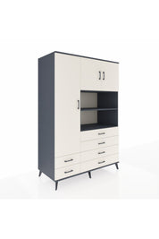 Kronos Dolap 8 Raflı 6 Çekmeceli 3 Kapaklı 132x59x195 Antrasit-Aytaşı/Aytaşı