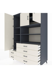 Kronos Dolap 8 Raflı 6 Çekmeceli 3 Kapaklı 132x59x195 Antrasit-Aytaşı/Aytaşı