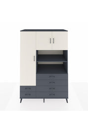 Kronos Dolap 8 Raflı 6 Çekmeceli 3 Kapaklı 132x59x195 Antrasit-Aytaşı/Antrasit