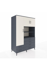 Kronos Dolap 8 Raflı 6 Çekmeceli 3 Kapaklı 132x59x195 Antrasit-Aytaşı/Antrasit