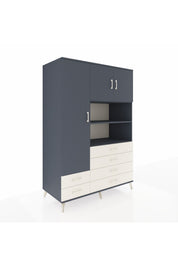 Kronos Dolap 8 Raflı 6 Çekmeceli 3 Kapaklı 132x59x195 Antrasit-Antrasit/Aytaşı