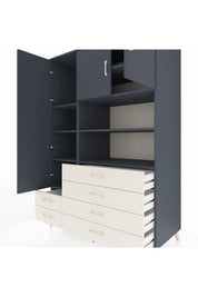 Kronos Dolap 8 Raflı 6 Çekmeceli 3 Kapaklı 132x59x195 Antrasit-Antrasit/Aytaşı