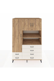 Kronos Dolap 8 Raflı 6 Çekmeceli 3 Kapaklı 132x59x195 Çam-Çam/Aytaşı