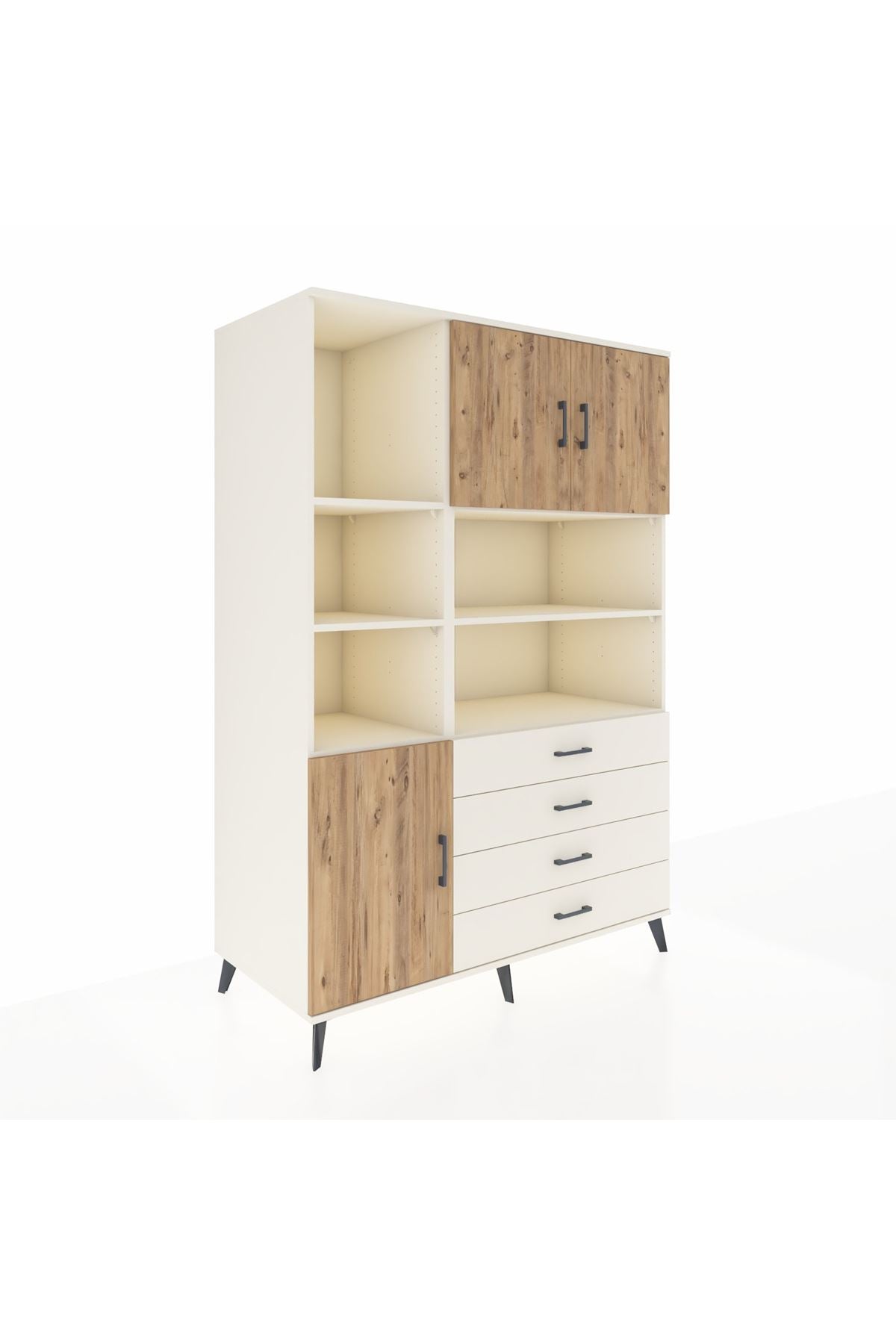 Kronos Dolap 8 Raflı 4 Çekmeceli 3 Kapaklı 132x59x195 Aytaşı-Çam/Aytaşı