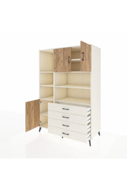 Kronos Dolap 8 Raflı 4 Çekmeceli 3 Kapaklı 132x59x195 Aytaşı-Çam/Aytaşı