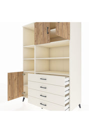 Kronos Dolap 8 Raflı 4 Çekmeceli 3 Kapaklı 132x59x195 Aytaşı-Çam/Aytaşı