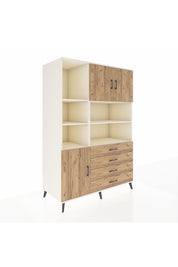 Kronos Dolap 8 Raflı 4 Çekmeceli 3 Kapaklı 132x59x195 Aytaşı-Çam/Çam