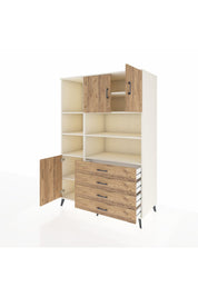 Kronos Dolap 8 Raflı 4 Çekmeceli 3 Kapaklı 132x59x195 Aytaşı-Çam/Çam