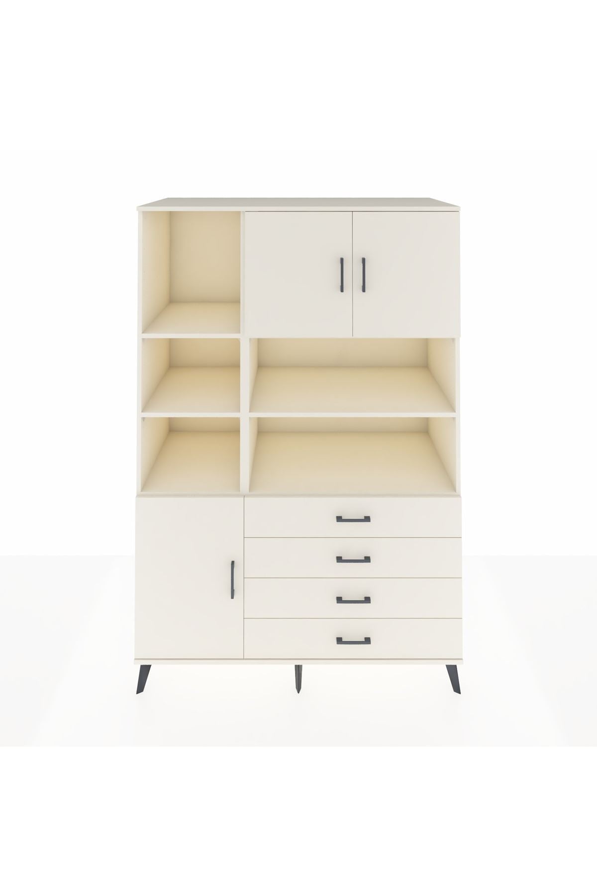 Kronos Dolap 8 Raflı 4 Çekmeceli 3 Kapaklı 132x59x195 Aytaşı-Aytaşı/Aytaşı