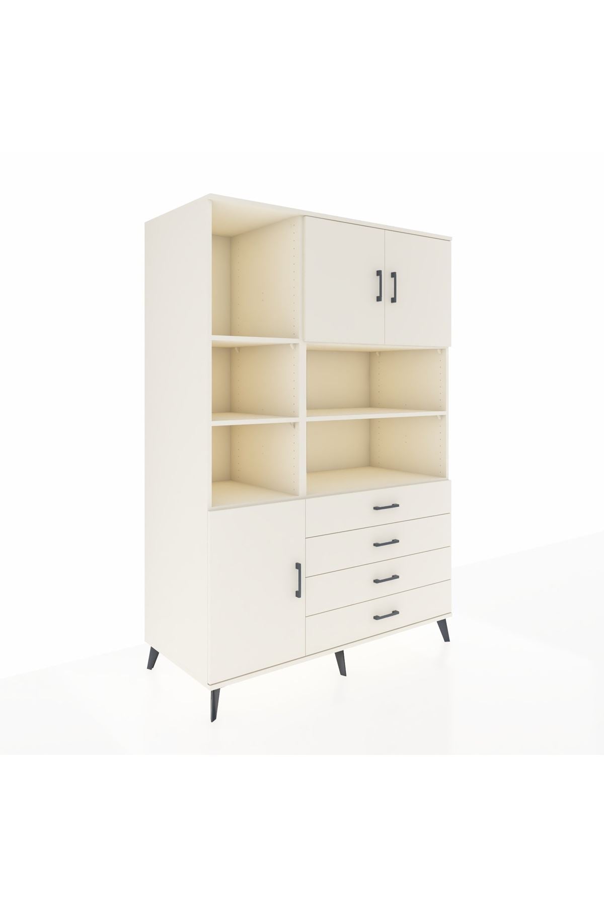 Kronos Dolap 8 Raflı 4 Çekmeceli 3 Kapaklı 132x59x195 Aytaşı-Aytaşı/Aytaşı