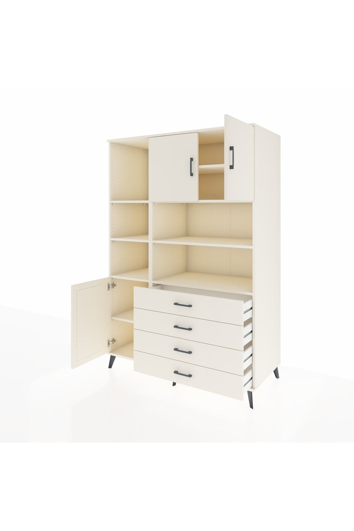 Kronos Dolap 8 Raflı 4 Çekmeceli 3 Kapaklı 132x59x195 Aytaşı-Aytaşı/Aytaşı