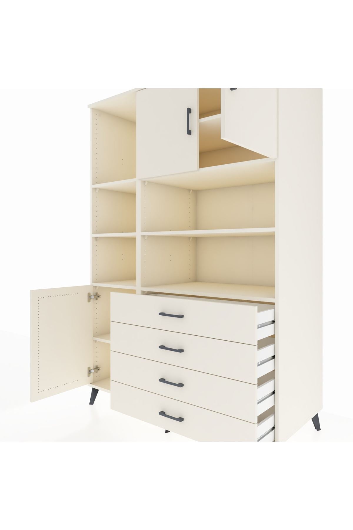 Kronos Dolap 8 Raflı 4 Çekmeceli 3 Kapaklı 132x59x195 Aytaşı-Aytaşı/Aytaşı