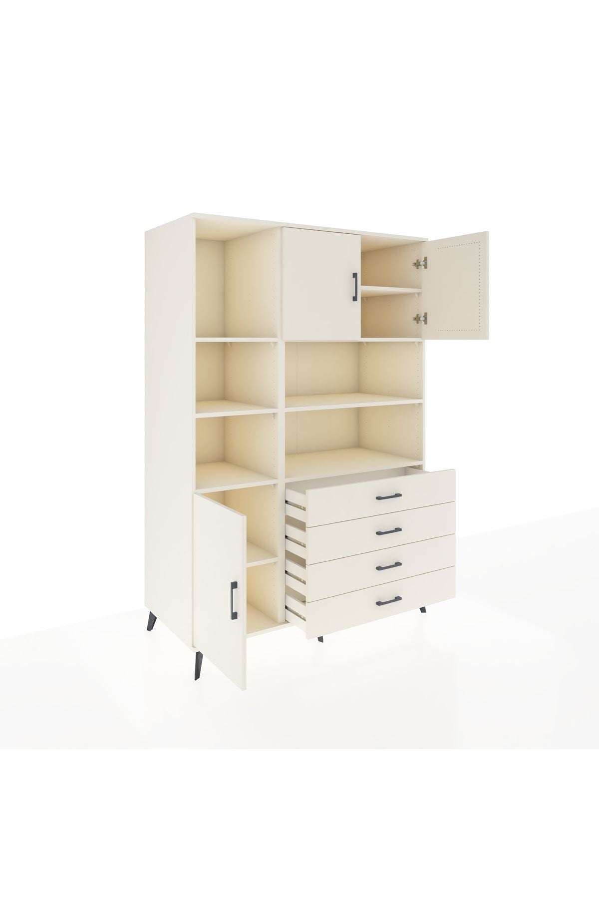 Kronos Dolap 8 Raflı 4 Çekmeceli 3 Kapaklı 132x59x195 Aytaşı-Aytaşı/Aytaşı