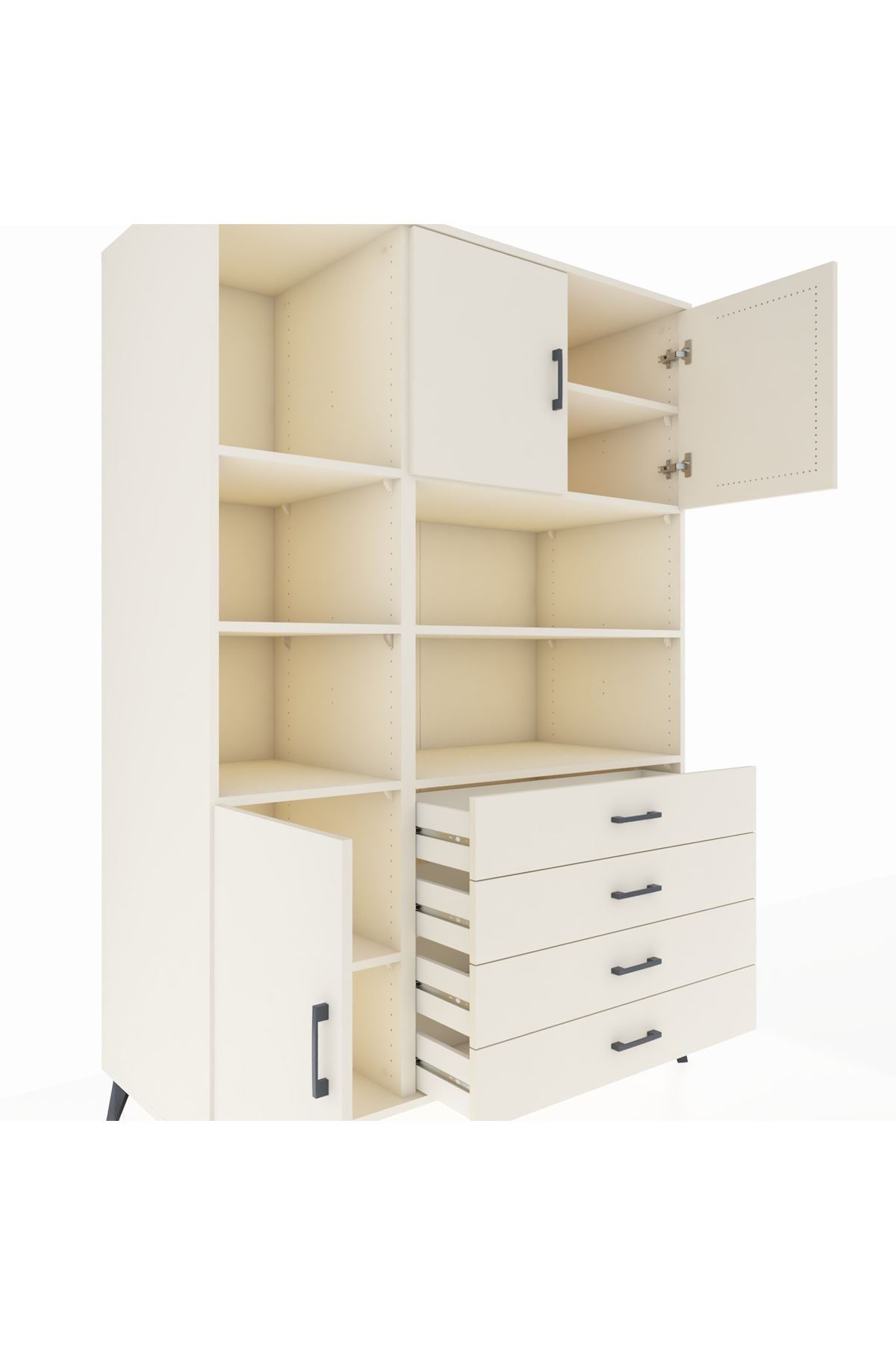 Kronos Dolap 8 Raflı 4 Çekmeceli 3 Kapaklı 132x59x195 Aytaşı-Aytaşı/Aytaşı