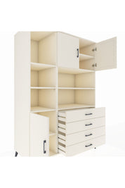 Kronos Dolap 8 Raflı 4 Çekmeceli 3 Kapaklı 132x59x195 Aytaşı-Aytaşı/Aytaşı