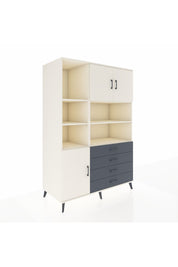 Kronos Dolap 8 Raflı 4 Çekmeceli 3 Kapaklı 132x59x195 Aytaşı-Aytaşı/Antrasit