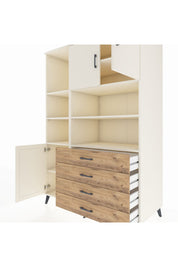 Kronos Dolap 8 Raflı 4 Çekmeceli 3 Kapaklı 132x59x195 Aytaşı-Aytaşı/Çam