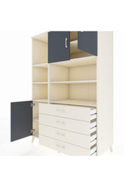 Kronos Dolap 8 Raflı 4 Çekmeceli 3 Kapaklı 132x59x195 Aytaşı-Antrasit/Aytaşı