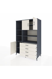 Kronos Dolap 8 Raflı 4 Çekmeceli 3 Kapaklı 132x59x195 Antrasit-Aytaşı/Aytaşı