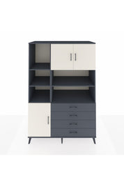 Kronos Dolap 8 Raflı 4 Çekmeceli 3 Kapaklı 132x59x195 Antrasit-Aytaşı/Antrasit