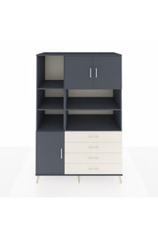 Kronos Dolap 8 Raflı 4 Çekmeceli 3 Kapaklı 132x59x195 Antrasit-Antrasit/Aytaşı