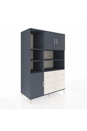 Kronos Dolap 8 Raflı 4 Çekmeceli 3 Kapaklı 132x59x195 Antrasit-Antrasit/Aytaşı
