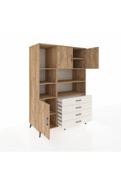 Kronos Dolap 8 Raflı 4 Çekmeceli 3 Kapaklı 132x59x195 Çam-Çam/Aytaşı