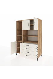 Kronos Dolap 8 Raflı 4 Çekmeceli 3 Kapaklı 132x59x195 Çam-Aytaşı/Aytaşı