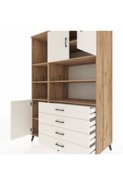 Kronos Dolap 8 Raflı 4 Çekmeceli 3 Kapaklı 132x59x195 Çam-Aytaşı/Aytaşı