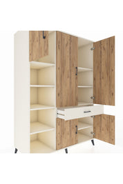 Kronos Dolap 8 Raflı Tek Çekmeceli 5 Kapaklı 132x59x195 Aytaşı-Çam/Aytaşı