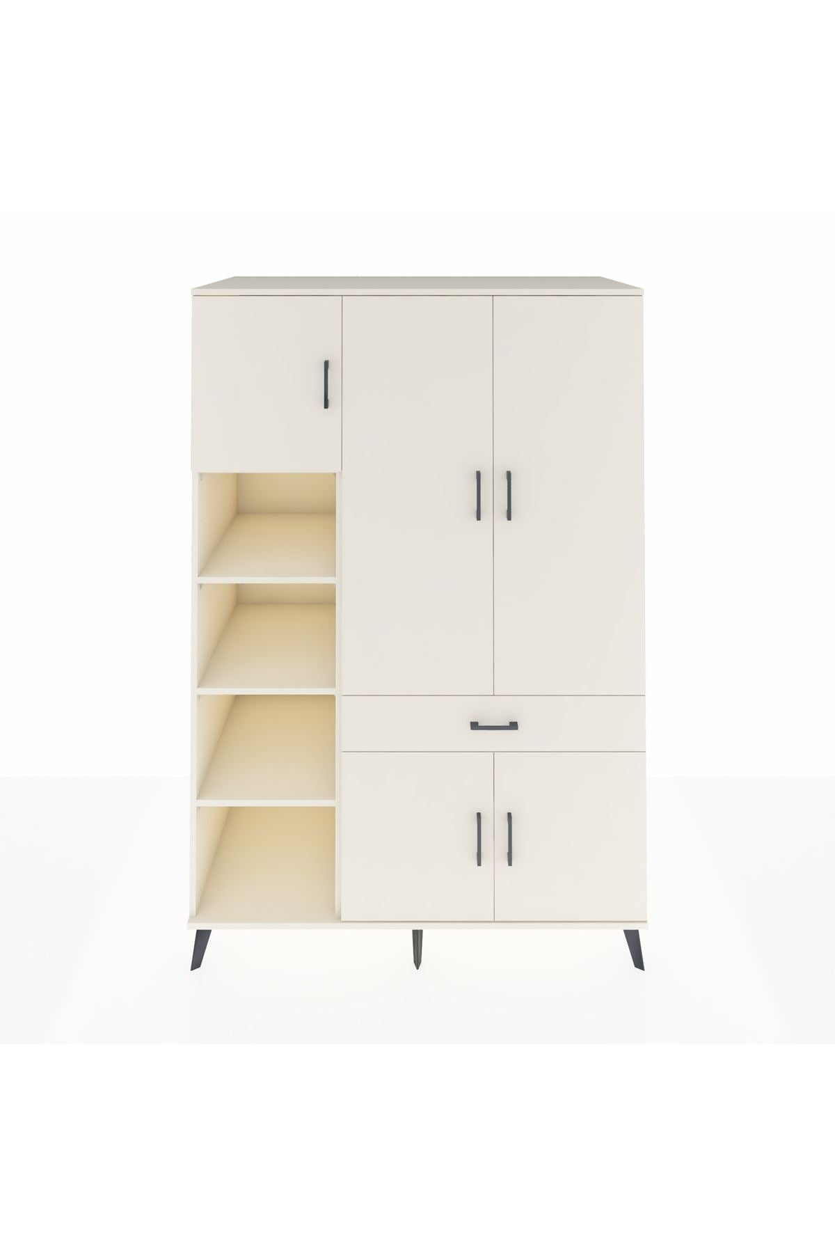 Kronos Dolap 8 Raflı Tek Çekmeceli 5 Kapaklı 132x59x195 Aytaşı-Aytaşı/Aytaşı