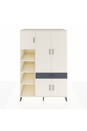 Kronos Dolap 8 Raflı Tek Çekmeceli 5 Kapaklı 132x59x195 Aytaşı-Aytaşı/Antrasit