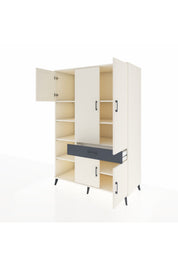 Kronos Dolap 8 Raflı Tek Çekmeceli 5 Kapaklı 132x59x195 Aytaşı-Aytaşı/Antrasit