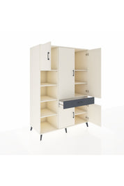 Kronos Dolap 8 Raflı Tek Çekmeceli 5 Kapaklı 132x59x195 Aytaşı-Aytaşı/Antrasit